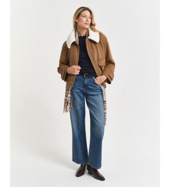 Gant Pull en laine mérinos extrafine col rond bleu marine
