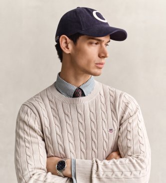 Gant Beige kabelgebreide trui