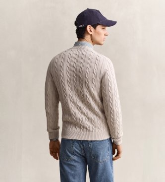Gant Beige kabelgebreide trui
