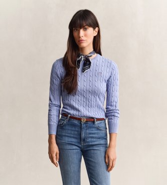 Gant Maglione in maglia a trecce Classico blu