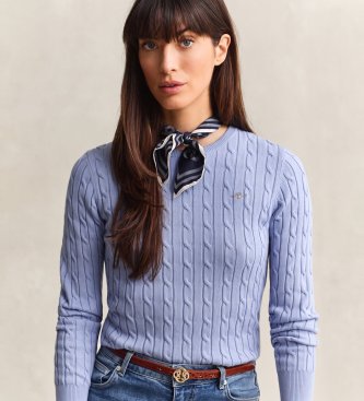 Gant Maglione in maglia a trecce Classico blu