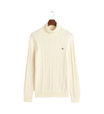 Gant Maglione A Trecce Con Dolcevita In Cotone Beige