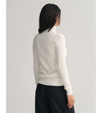 Gant Pull Eights en tricot  col de cygne en coton extensible blanc