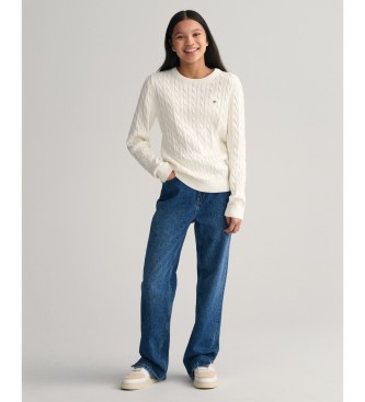 Gant Shield Teen - Pull tricot en coton Eights blanc