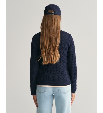 Gant Shield Teen navy cotton eights knitted jumper