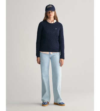 Gant Pull tricot Shield Teen eights en coton bleu marine