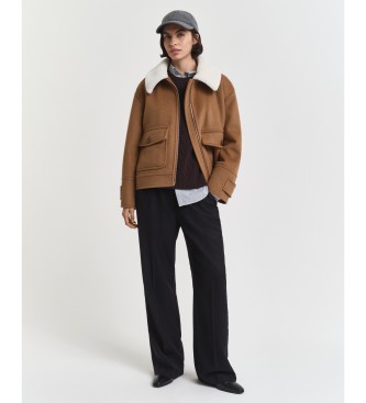 Gant Pull en maille torsadée marron