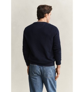 Gant Teksturiran pulover, temno modra