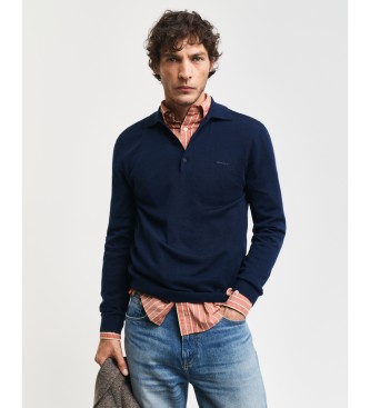 Gant Poloshirt i marinebl ekstra fin merinould