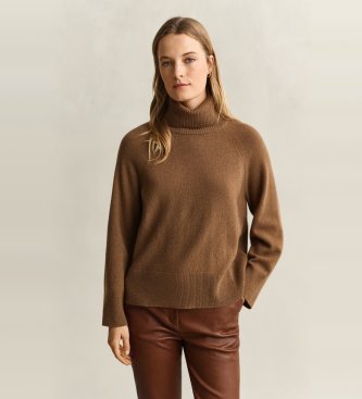 Gant Cashmere-Rollkragenpullover Khaki