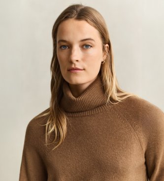 Gant Cashmere-Rollkragenpullover Khaki