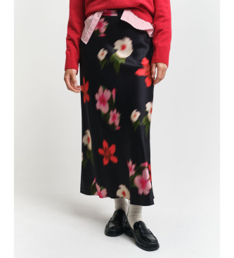 Gant Blomstret midi-nederdel sort