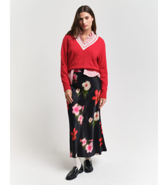 Gant Blomstret midi-nederdel sort