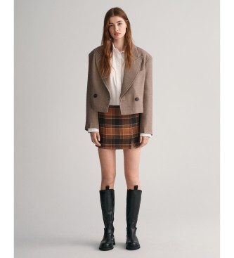 Gant Brown plaid wool mini skirt