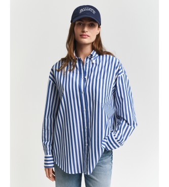 Gant Camicia classica in popeline a righe oversize blu