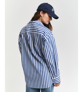 Gant Camicia classica in popeline a righe oversize blu