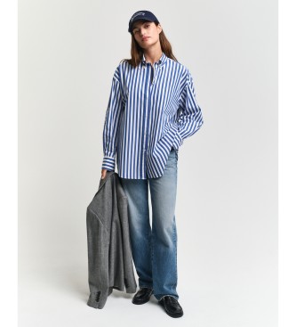 Gant Camicia classica in popeline a righe oversize blu