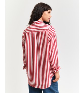 Gant Camicia classica in popeline a righe oversize rosse