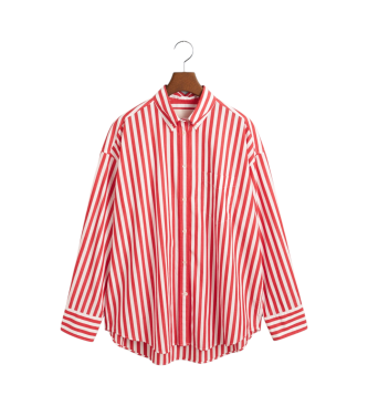 Gant Camicia classica in popeline a righe oversize rosse