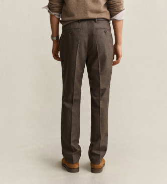 Gant Brown herringbone suit trousers