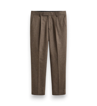 Gant Brown herringbone suit trousers