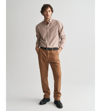 Gant Slim Fit Strukturerad Chinobyxa med brun texturerad snrning