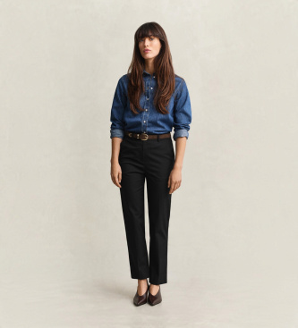 Gant Črne elegantne hlače kroja Slim Fit