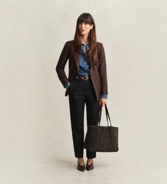 Gant Črne elegantne hlače kroja Slim Fit