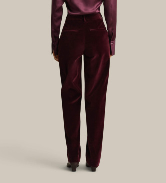 Gant Tailored Hose aus Samt, bordeauxrot