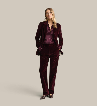 Gant Tailored Hose aus Samt, bordeauxrot