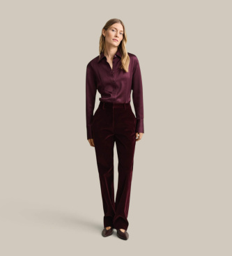 Gant Tailored Hose aus Samt, bordeauxrot