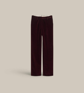 Gant Tailored Hose aus Samt, bordeauxrot