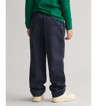 Gant Pantaloni in tessuto pull-on blu scuro