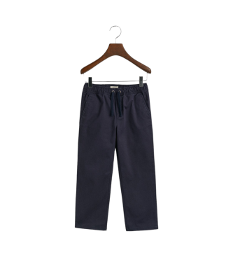 Gant Marinbl stickade pull-on-byxor med dragkedja