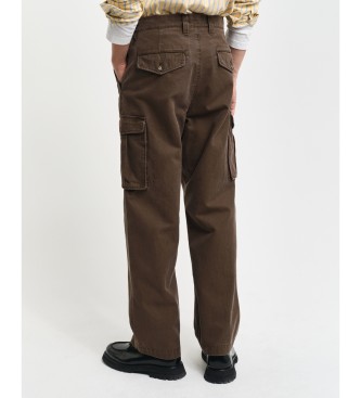 Gant Pantaloni cargo vestibilit regolare in twill di cotone marrone