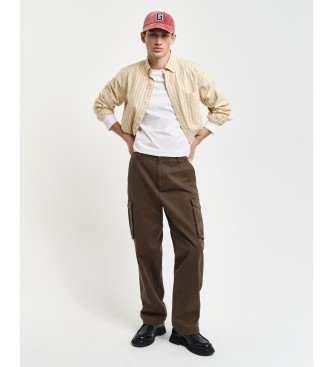 Gant Pantaln Cargo Regular Fit De Sarga De Algodn marrn