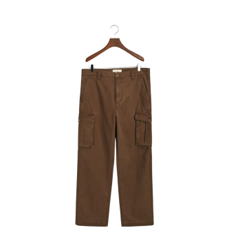 Gant Pantaln Cargo Regular Fit De Sarga De Algodn marrn