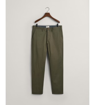 Gant Calas chino de ajuste regular em sarja verde