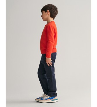 Gant Granatowe spodnie chino dla dzieci o regularnym kroju