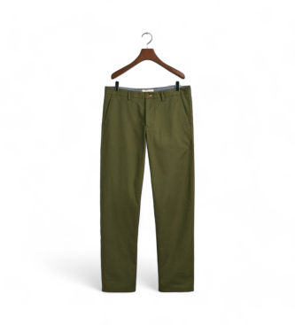 Gant Zelene hlače chino Regular Fit Tech Prep