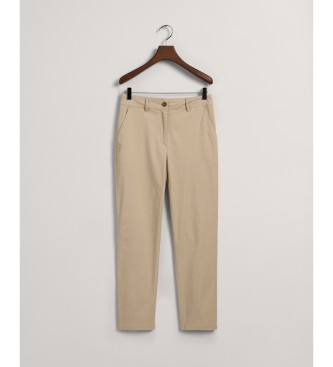 Gant Spodnie chino Slim Fit beżowe