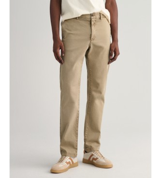 Gant Beige Structured textured Slim Fit chino trousers with carved texture