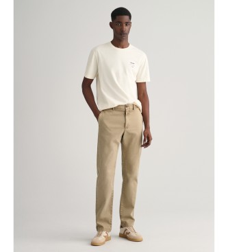 Gant Beige Structured textured Slim Fit chino trousers with carved texture