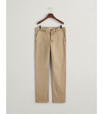 Gant Beige Structured textured Slim Fit chino trousers with carved texture