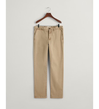 Gant Beige Chino-byxor med strukturerad textur och snidad textur