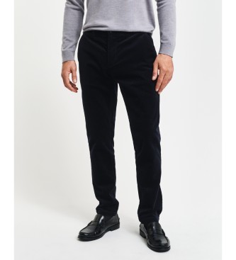 Gant Sztruksowe spodnie chino o kroju slim fit w kolorze granatowym