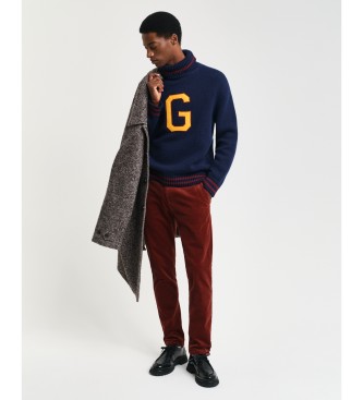 Gant Slim Fit chino-bukser i fljl bourgogne