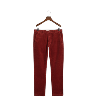 Gant Slim Fit chino-bukser i fljl bourgogne