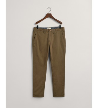 Gant Slim Fit Chino trousers in green twill