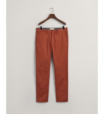 Gant Rjave hlače Slim Fit Chino iz kepra